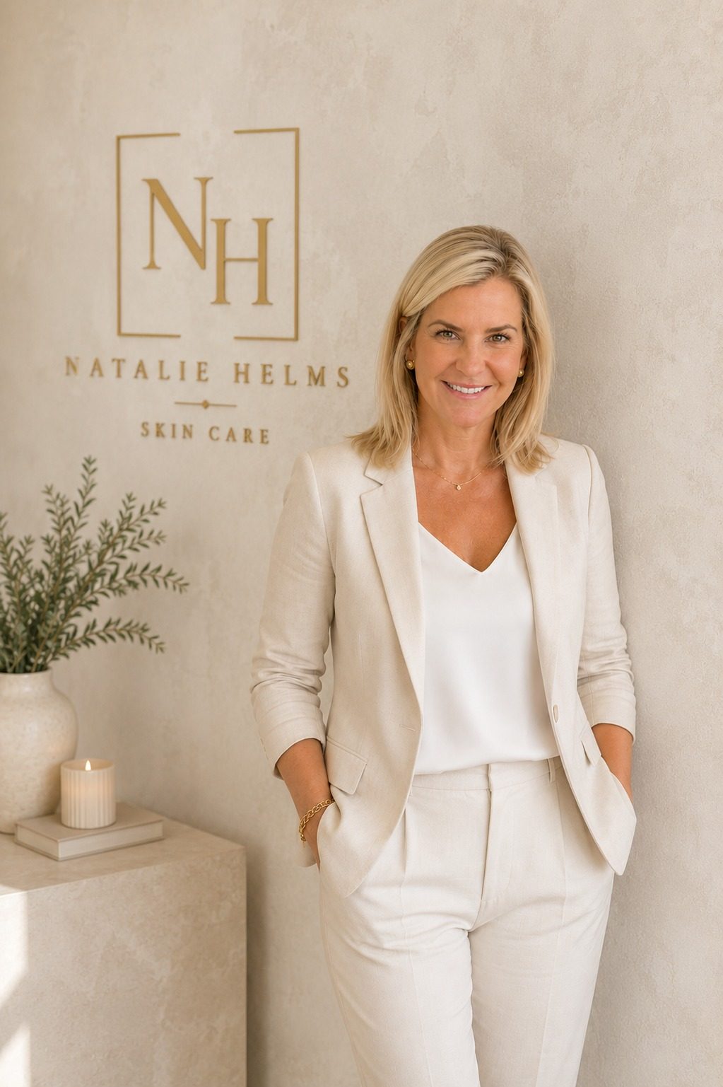 Natalie Helms, licensed aesthetician, in her Baltimore skincare studio